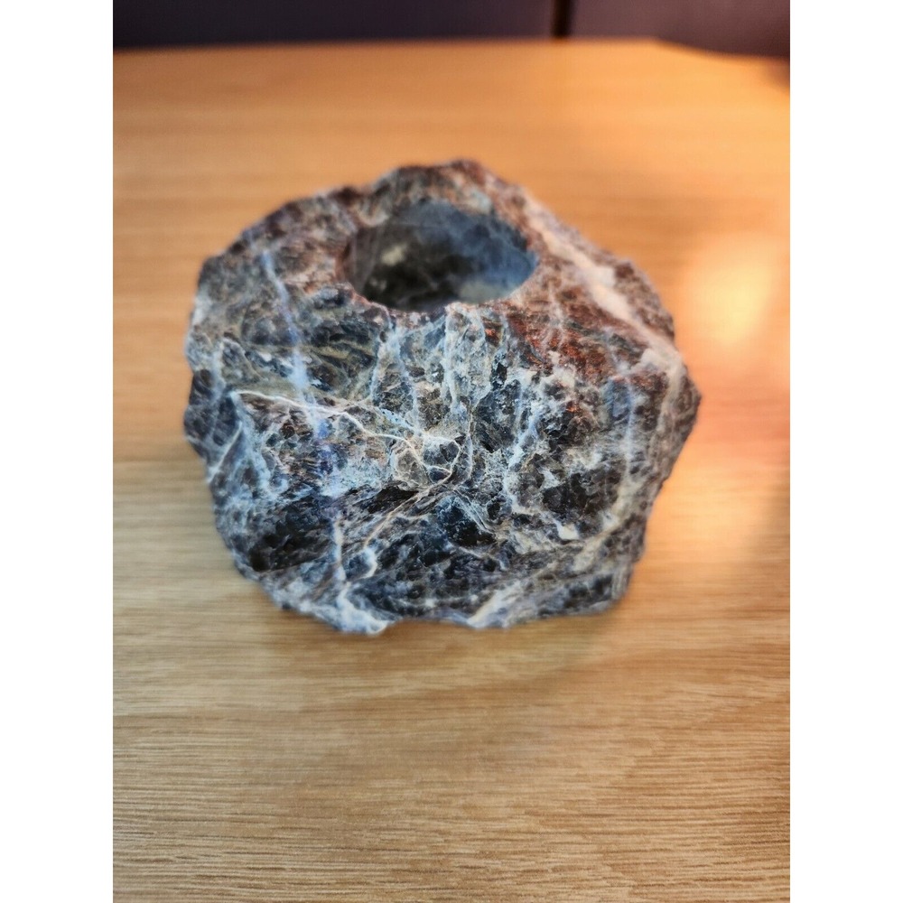 Natural‎ Rough Stone Sodalite Tealight Candle Holder Unique Nature Rock